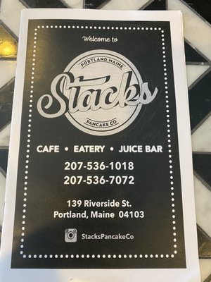 Menu photo 1 Stacks Pancake Portland, ME
