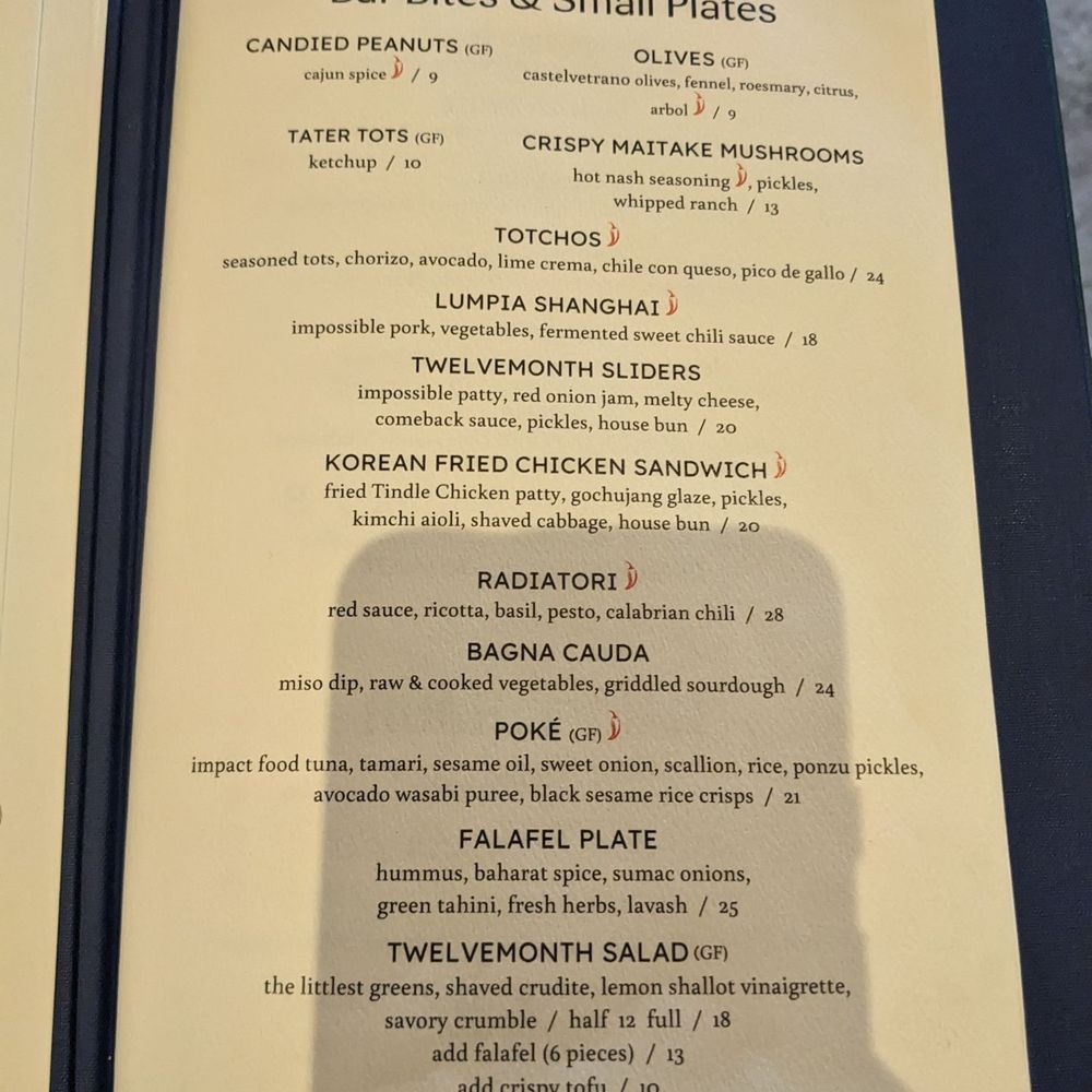Twelvemonth - Bar food menu May 2025 - Vegan Near Me - Burlingame, California Twelvemonth - Bar food menu May 2025 - Vegan Near Me - Burlingame, California