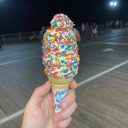 Kohr Bros Frozen Custard - Vanilla cone with rainbow jimmies (look at how COVERED it is!)