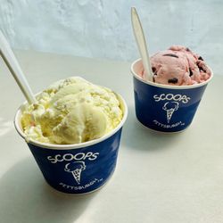 Scoops in Bellevue - Banana-cream pie (left) and black cherry (right)