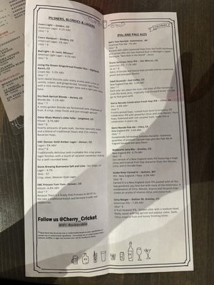 Menu photo 7 Cherry Cricket - Downtown Denver, CO