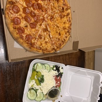 D & LP Subs - Large half pepperoni/half cheese pizza and a large Greek salad - Sandwiches Near Me - Jacksonville Beach, Florida D & LP Subs - Large half pepperoni/half cheese pizza and a large Greek salad - Sandwiches Near Me - Jacksonville Beach, Florida