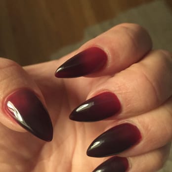 Jazzy's Nails Spa - They always do the best job. my mood color nail polish. Hot = red cold=black In between=ombré - Nail Salons Near Me - Whittier, California Jazzy's Nails Spa - They always do the best job. my mood color nail polish. Hot = red cold=black In between=ombré - Nail Salons Near Me - Whittier, California