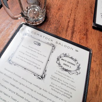 Comstock Saloon - Menu setting. - Lounges Near Me - San Francisco, California Comstock Saloon - Menu setting. - Lounges Near Me - San Francisco, California