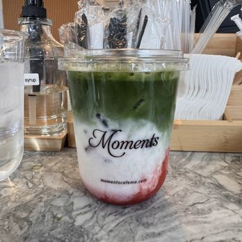 Moments Cafe - Strawberry Matcha Latte - Cafes Near Me - Newton, Massachusetts Moments Cafe - Strawberry Matcha Latte - Cafes Near Me - Newton, Massachusetts