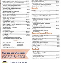 New Twin Oak Country Store - Regular menu