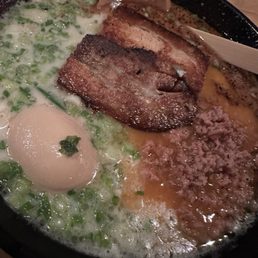 #3. PAITAN SHIO with FUKUOKA ROASTED GARLIC RAMEN w/ added ground pork #3. PAITAN SHIO with FUKUOKA ROASTED GARLIC RAMEN w/ added ground pork