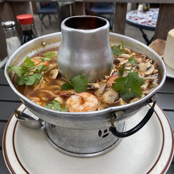 Siam Elephant - Poh Tak hot pot, a traditional spicy soup with seafood, mushrooms, lemon grass, basil.. deliciousness!!! - Thai Near Me - Carpinteria, California Siam Elephant - Poh Tak hot pot, a traditional spicy soup with seafood, mushrooms, lemon grass, basil.. deliciousness!!! - Thai Near Me - Carpinteria, California