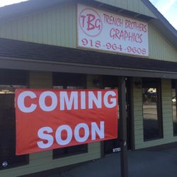 Trench Brothers Graphics - New Store front location at 407 S Main st in Grove, OK