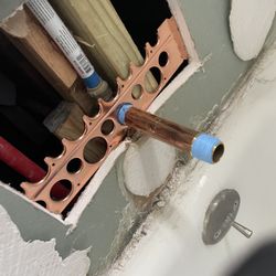 Bob The Plumber - Tub spout leaking into the wall 2nd floor replaced old bootleg plumbing with new and anchor inside wall cavity!