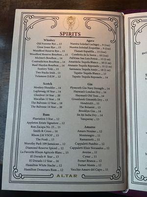 Menu photo 7 Altar Brooklyn, NY