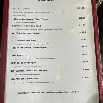 Shwe Yankin - Menu - June 2023 - Burmese Near Me - Daly City, California Shwe Yankin - Menu - June 2023 - Burmese Near Me - Daly City, California