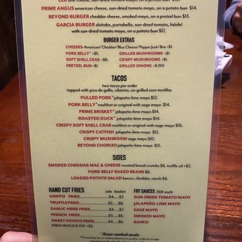 Hammerheads - Menu as of November 2022 - Southern Near Me - Louisville, Kentucky