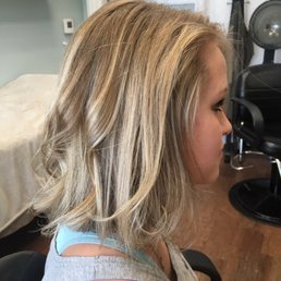 Riley, 17, haircut and highlight to start off her Junior year! Beautiful!