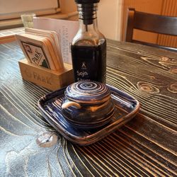 Dao´s Asia Wok - Soy and Hot Chili Oil on table.