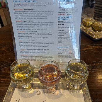 Rootwood Cider at the Orchard - Flight for $12. - Cideries Near Me - Manson, Washington Rootwood Cider at the Orchard - Flight for $12. - Cideries Near Me - Manson, Washington