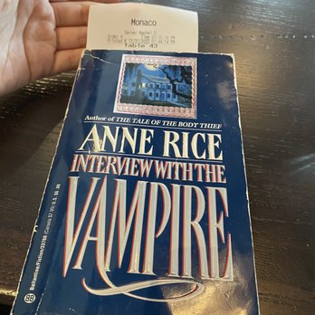 Monaco - receipt arrived in a book - Italian Near Me - Irving, Texas