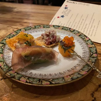 Barley Swine - Melon, shishito tamale, smoked fish, aged tartare (gluten free version) - New American Near Me - Austin, Texas