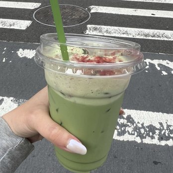 Green Lane Coffee - Strawberry foam matcha latte - Coffee & Tea Near Me - New York, New York Green Lane Coffee - Strawberry foam matcha latte - Coffee & Tea Near Me - New York, New York