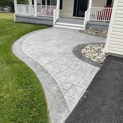 Hayes and Sons Stamped Concrete - Stamped concrete walkway.