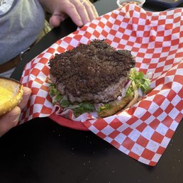 over cooked burger over cooked burger