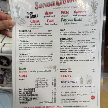 Sonoratown - Menu as of 7/12/26 - Mexican Near Me - Los Angeles, California Sonoratown - Menu as of 7/12/26 - Mexican Near Me - Los Angeles, California