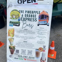 Pineapple Express Bar - The menu