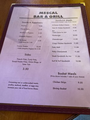 Menu photo 3 Mescal Bar & Grill Benson, AZ