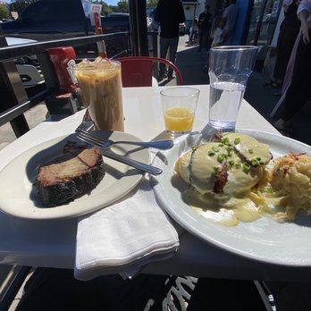 Phoebe's Diner - Pheobes Benedict with a side of brisket ! Mimosa and café du monde to drink ! - Breakfast & Brunch Near Me - Austin, Texas Phoebe's Diner - Pheobes Benedict with a side of brisket ! Mimosa and café du monde to drink ! - Breakfast & Brunch Near Me - Austin, Texas