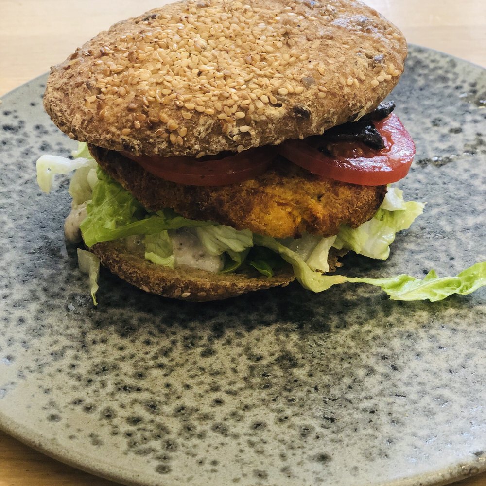 Vegan truffle burger. Vegan truffle burger.