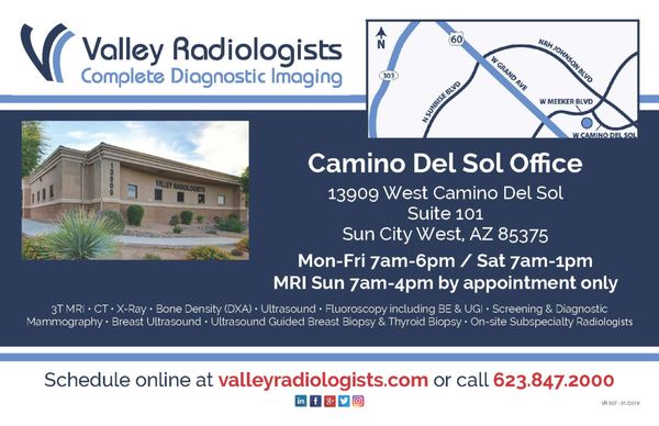 Valley Radiologists Camino Del Sol 13909 W Camino Del Sol Ste