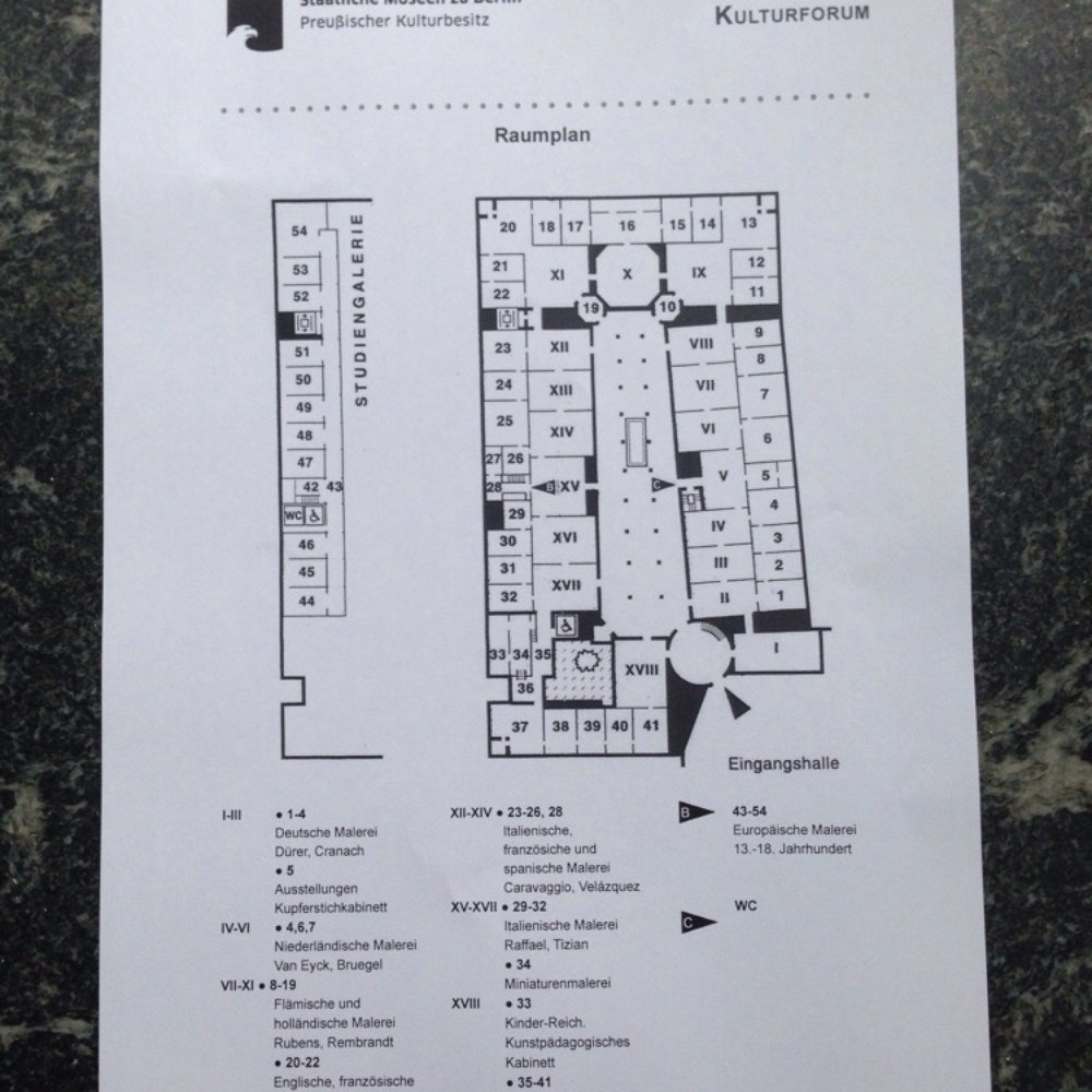 Gemäldegalerie Berlin - Raumplan von der Gemäldegalerie. - Museums Near Me - Berlin, BE