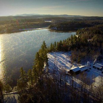 Dubie Family Maple - Aerial view of our sugar house on the shores of Fairfield Pond - Specialty Food Near Me - Sheldon, Vermont Dubie Family Maple - Aerial view of our sugar house on the shores of Fairfield Pond - Specialty Food Near Me - Sheldon, Vermont