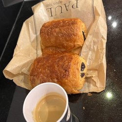 Pain au chocolat and espresso