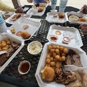 Arrowhead BBQ - Brisket plates. Too good to take photos first. - Barbeque Near Me - Hodgenville, Kentucky