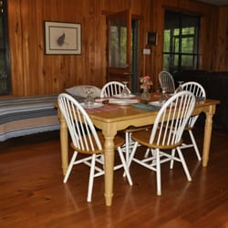 Little River Bluffs - A Nature Preserve & Retreat - Meadow Cabin Dinning Room-interior is all cypress