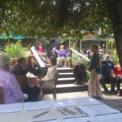 Friends of Project 10 - Organizers, Gail holding the mike, & Virginia in lavender to the left foreground.