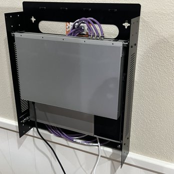 CallTech - Vertical Wall mounted rack installed - Home Network Installation Near Me CallTech - Vertical Wall mounted rack installed - Home Network Installation Near Me