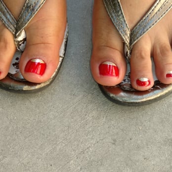 Sun Nails - After 5 hours and 6 nail polishes, it looks like a child did this. Pictures can show the defects, but such horrible work done! - Nail Salons Near Me - Los Angeles, California