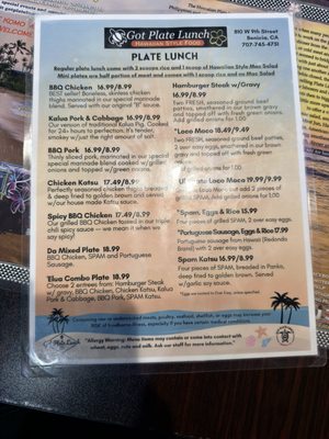Menu photo 1 Got Plate Lunch Benicia, CA Menu photo 1 Got Plate Lunch Benicia, CA
