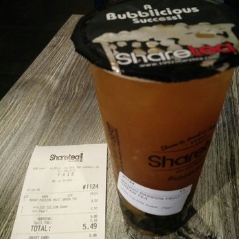 Sharetea - Mango Passion Fruit Green Tea with Tapioca - Coffee & Tea Near Me - San Leandro, California Sharetea - Mango Passion Fruit Green Tea with Tapioca - Coffee & Tea Near Me - San Leandro, California