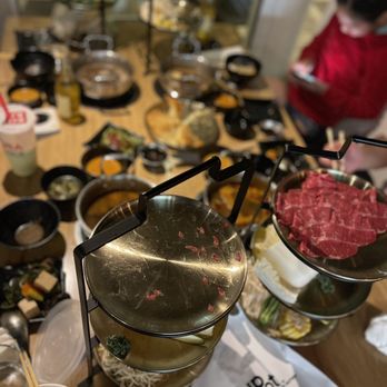 dPot Unlimited - Wished I took pictures before we started. We have full 3 plate tier of food. Nice presentation. - Hot Pot Near Me - Irvine, California