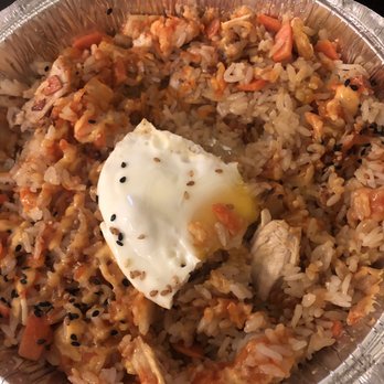 Coreanos Allston - Coreanos bowl with chicken (half eaten) - Korean Near Me - Allston, Massachusetts