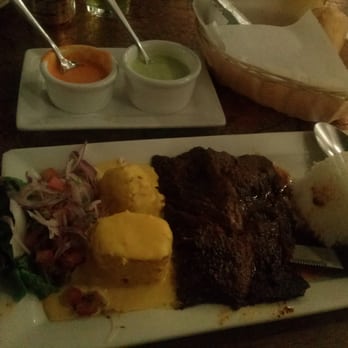 El Rocoto - Malaya con ocupa steak,this is so good ,the meat is tender,juicy and full of flavors,i got the huancaina sauce instead. - Peruvian Near Me - Cerritos, California
