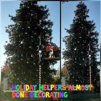 Paramount Tree Lighting - Holiday helpers decorating the permanent sequoia tree on Nov. 19, 2020 - Festivals Near Me - Paramount, California Paramount Tree Lighting - Holiday helpers decorating the permanent sequoia tree on Nov. 19, 2020 - Festivals Near Me - Paramount, California