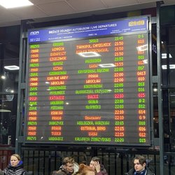 Dworzec Autobusowy MDA w Krakowie - Info board