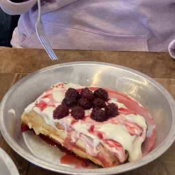 The Factory - Waffle with lemon curd and raspberry - Coffee & Tea Near Me - Lexington, North Carolina