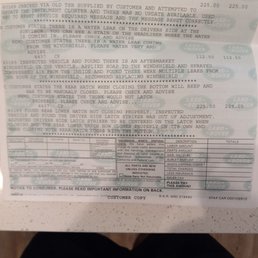 Windshield inspection $112.50 Windshield inspection $112.50