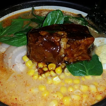 Santa Ramen - Spicy Miso w/ pork belly. Pork belly was decent - Ramen Near Me - San Mateo, California Santa Ramen - Spicy Miso w/ pork belly. Pork belly was decent - Ramen Near Me - San Mateo, California