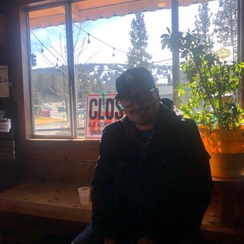 Get The Burger - The Mr. waiting for our to go food! - Burgers Near Me - Big Bear Lake, California
